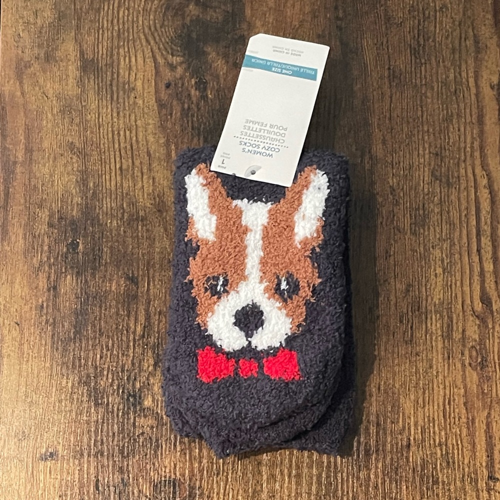 Old Navy Cozy Socks for Women, Navy Frenchie/French Bulldog, 1 Pair, NWT, CUTE!!